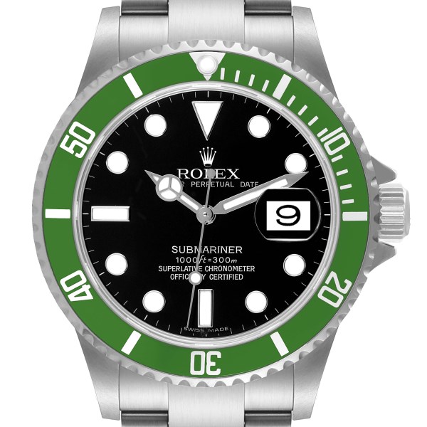 Rolex Submariner Kermit Green Bezel Steel Mens Watch 16610LV