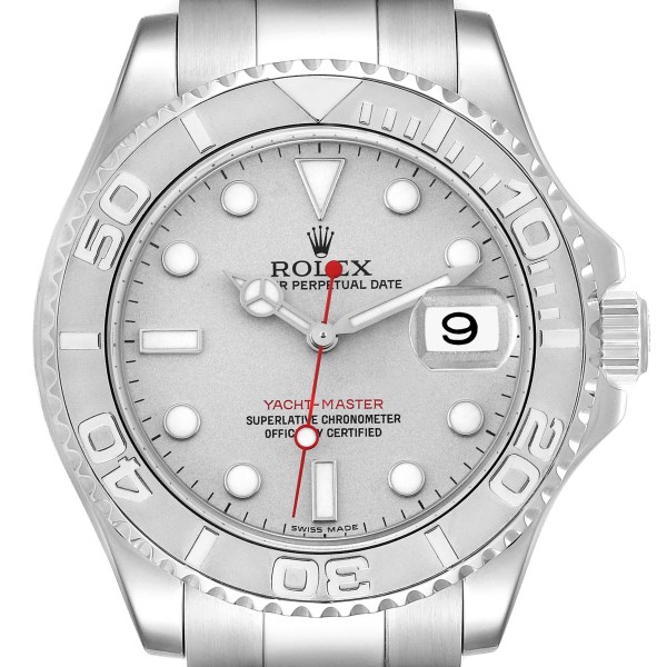 Rolex Yachtmaster Steel Platinum Dial Platinum Bezel Mens Watch 16622 Box Card Rolex Yachtmaster Steel Platinum Dial Platinum Bezel Mens Watch 16622 Box Card