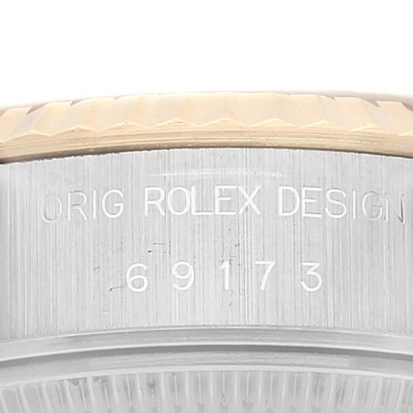 Rolex Datejust Steel Yellow Gold Champagne Diamond Dial Ladies Watch 69173