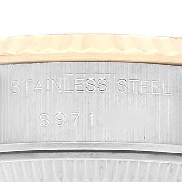 Rolex Datejust Steel Yellow Gold Champagne Diamond Dial Ladies Watch 69173