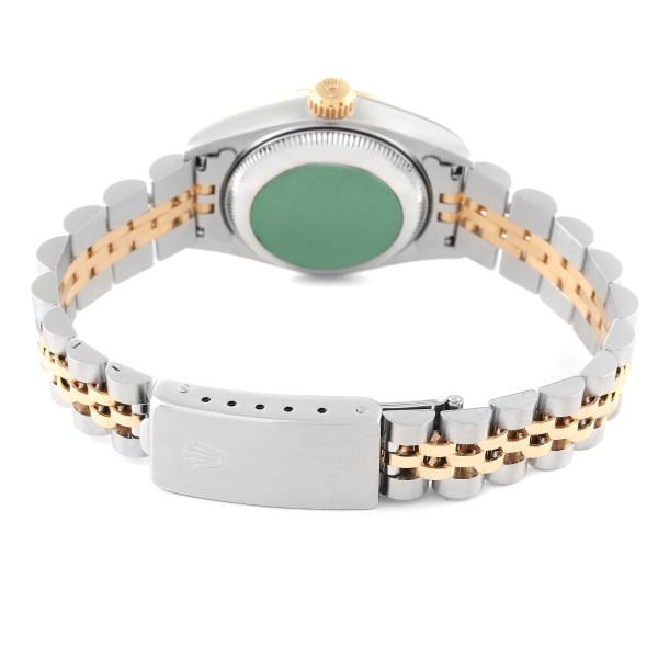 Rolex Datejust Steel Yellow Gold Champagne Diamond Dial Ladies Watch 69173