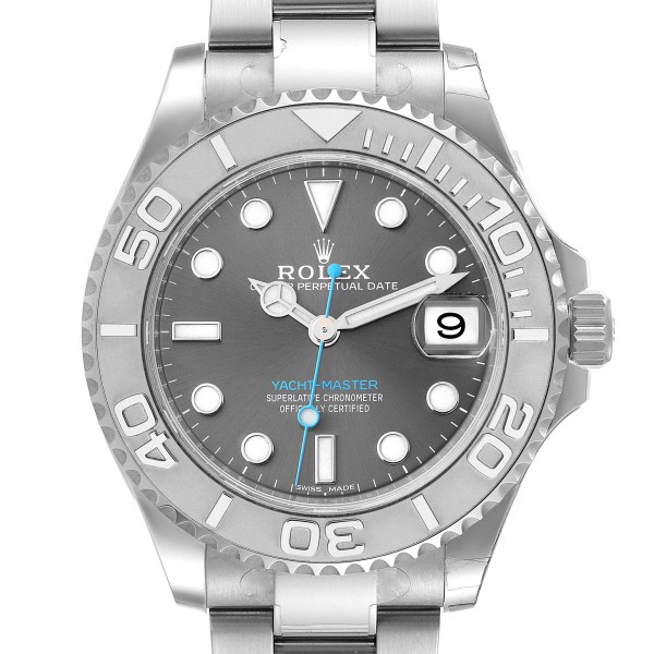Rolex Yachtmaster Midsize 37 Steel Platinum Mens Watch 268622 Unworn