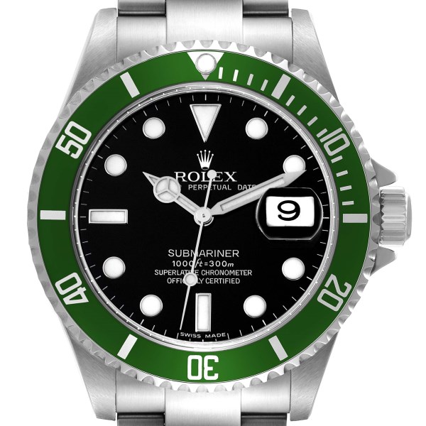 Rolex Submariner Kermit Green 50th Anniversary Steel Mens Watch 16610LV