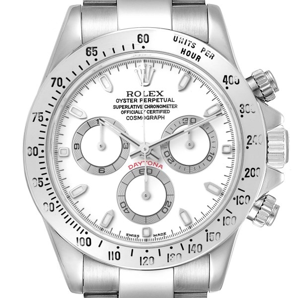 Rolex Daytona White Dial Chronograph Steel Mens Watch 116520