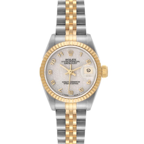 Rolex Datejust Steel Yellow Gold Anniversary Dial Ladies Watch 69173 Papers