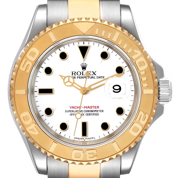Rolex Yachtmaster White Dial Steel Yellow Gold Mens Watch 16623