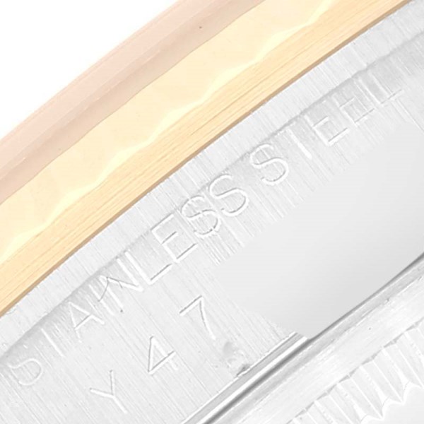 Rolex Datejust Steel Yellow Gold Champagne Tapestry Dial Mens Watch 16233