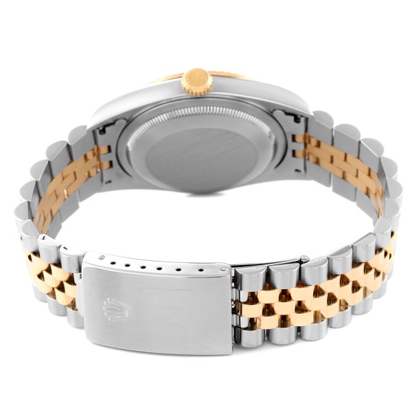 Rolex Datejust Steel Yellow Gold Champagne Tapestry Dial Mens Watch 16233