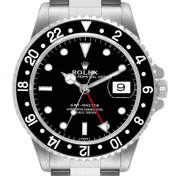 Rolex GMT Master Black Bezel Automatic Steel Mens Watch 16700