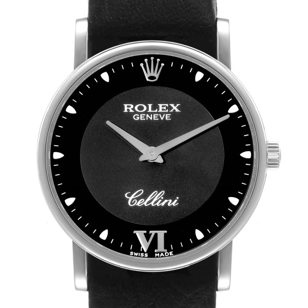 Rolex Cellini Classic White Gold Black Dial Mens Watch 5115