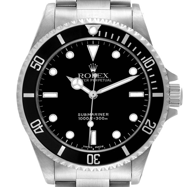Rolex Submariner 40mm No Date 2 Liner Steel Mens Watch 14060 Box Papers