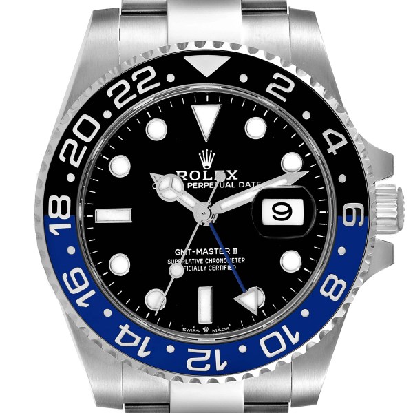 Rolex GMT Master II Black Blue Batman Bezel Steel Mens Watch 126710 Unworn
