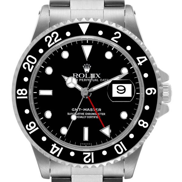 Rolex GMT Master Black Bezel Automatic Steel Mens Watch 16700 Box Papers