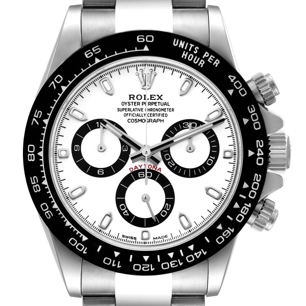 Rolex Daytona Ceramic Bezel White Dial Steel Mens Watch 116500 Box Card