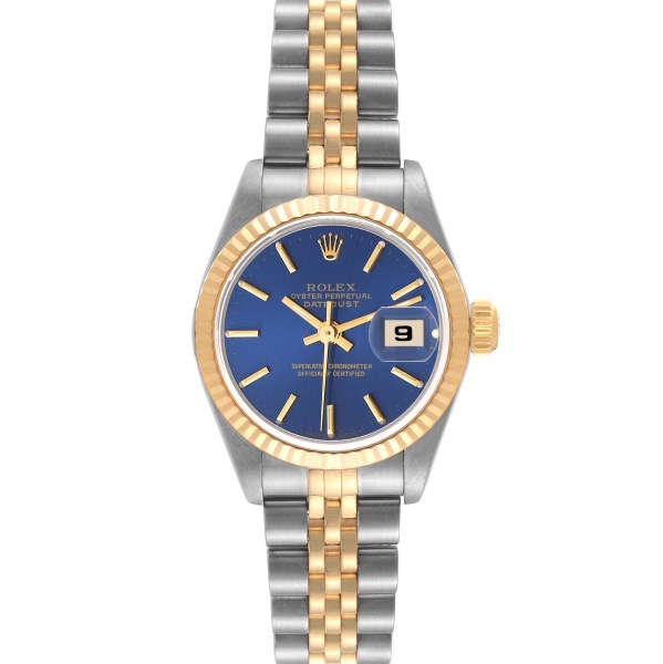 Rolex Datejust Steel Yellow Gold Blue Dial Ladies Watch 69173