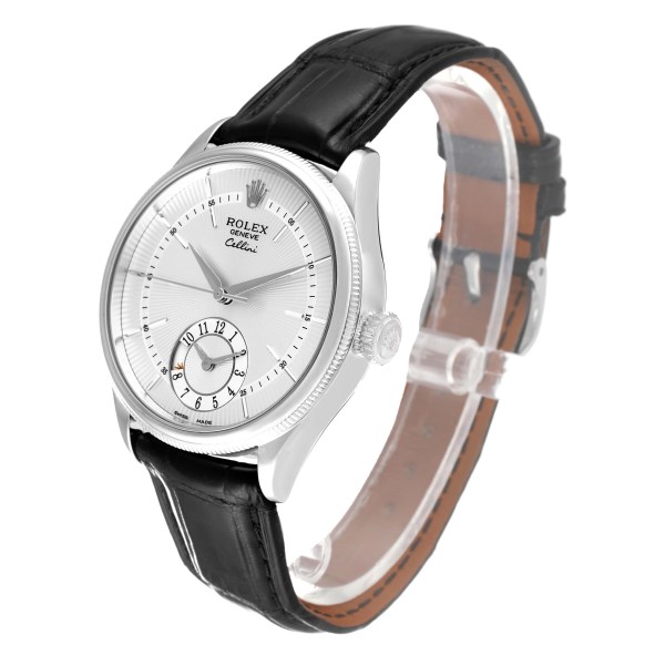 Rolex Cellini Dual Time White Gold Automatic Mens Watch 50529