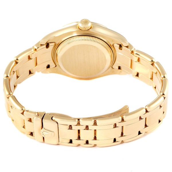 Rolex Pearlmaster Yellow Gold Blue Vignette Diamond Ladies Watch 69298
