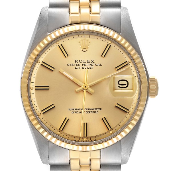 Rolex Datejust Steel Yellow Gold Wide Boy Sigma Dial Vintage Mens Watch 1601