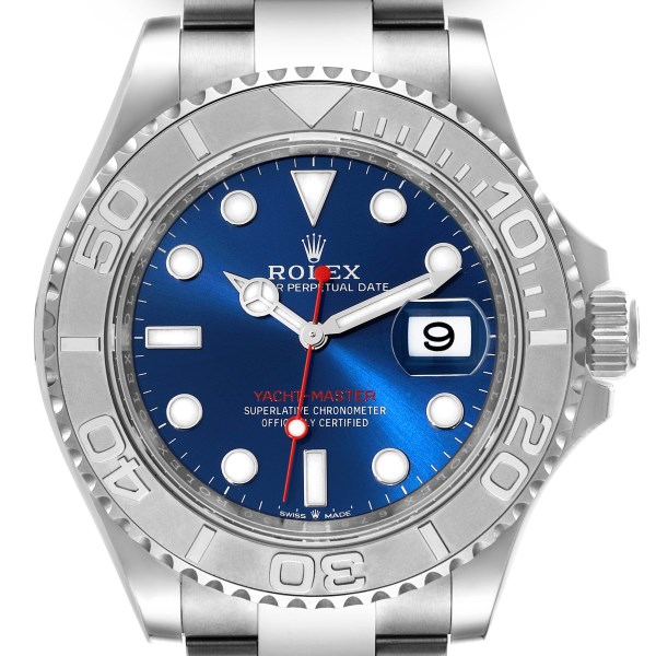 Rolex Yachtmaster Steel Platinum Blue Dial Mens Watch 126622 Unworn