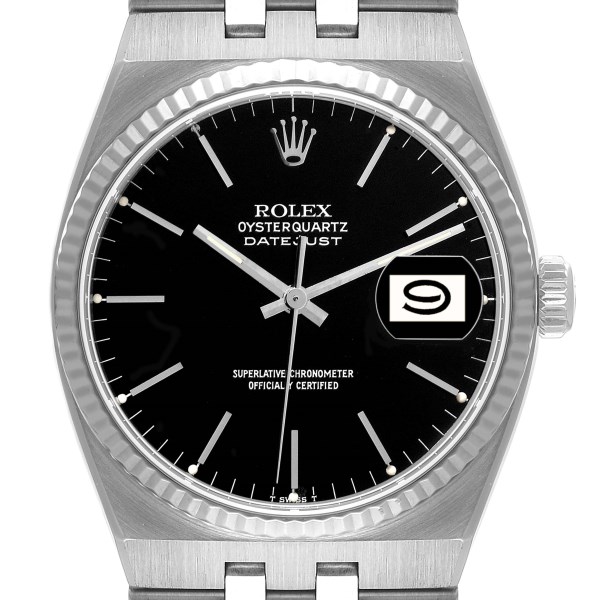 Rolex Oysterquartz Datejust Steel White Gold Mens Watch 17014 Box Papers Rolex Oysterquartz Datejust Steel White Gold Mens Watch 17014 Box Papers