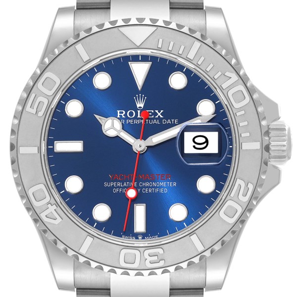 Rolex Yachtmaster Steel Platinum Blue Dial Mens Watch 126622 Unworn