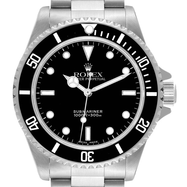 Rolex Submariner 40mm No Date 2 Liner Steel Mens Watch 14060 Box Papers