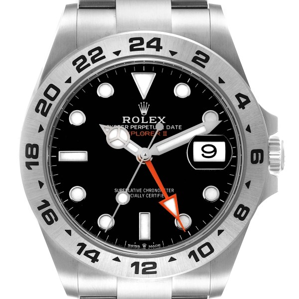 Rolex Explorer II 42 Black Dial Orange Hand Steel Watch 226570 Unworn