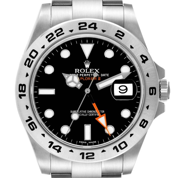 Rolex Explorer II 42 Black Dial Orange Hand Mens Watch 216570 Box Card
