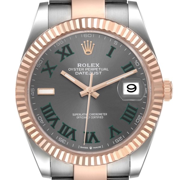 Rolex Datejust 41 Steel Rose Gold Wimbledon Dial Mens Watch 126331 Unworn