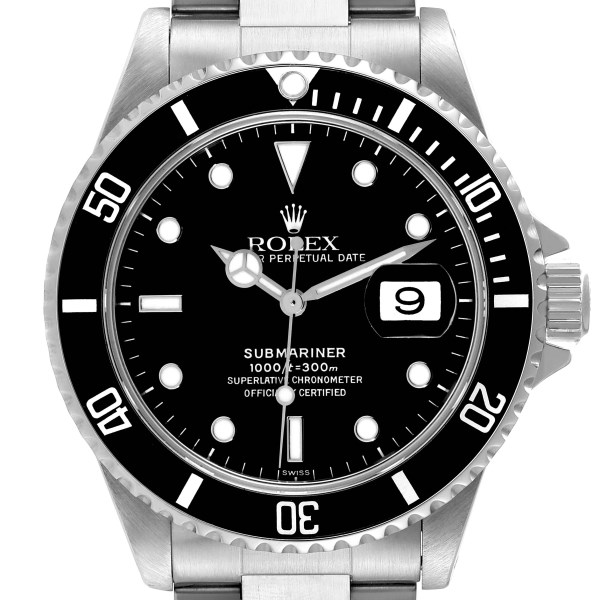 Rolex Submariner Date 40mm Black Dial Steel Mens Watch 16610