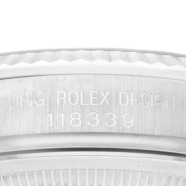 Rolex President Day-Date 18k White Gold Diamond Mens Watch 118339 Box Papers