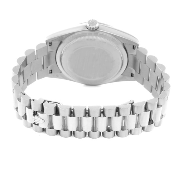 Rolex President Day-Date 18k White Gold Diamond Mens Watch 118339 Box Papers
