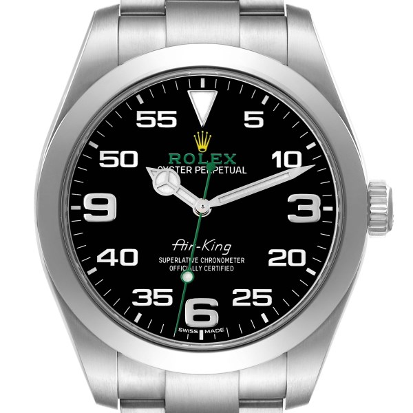 Rolex Oyster Perpetual Air King Green Hand Steel Mens Watch 116900