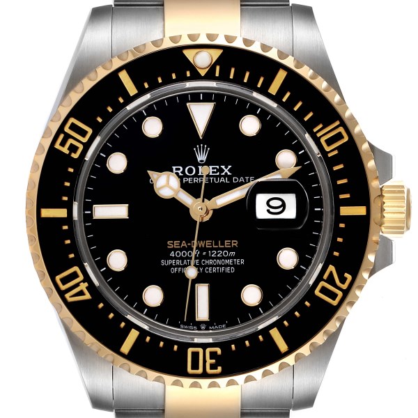 Rolex Seadweller Black Dial Steel Yellow Gold Mens Watch 126603 Box Card
