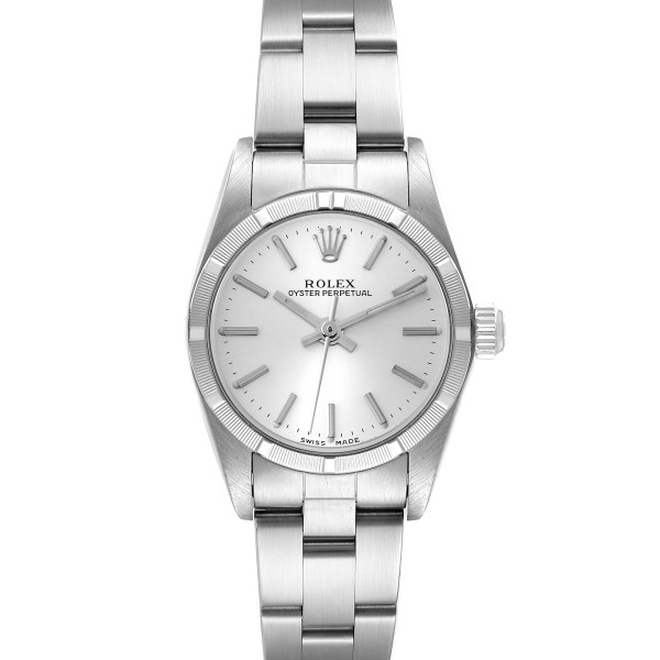 Rolex Oyster Perpetual NonDate Silver Dial Ladies Watch 76030
