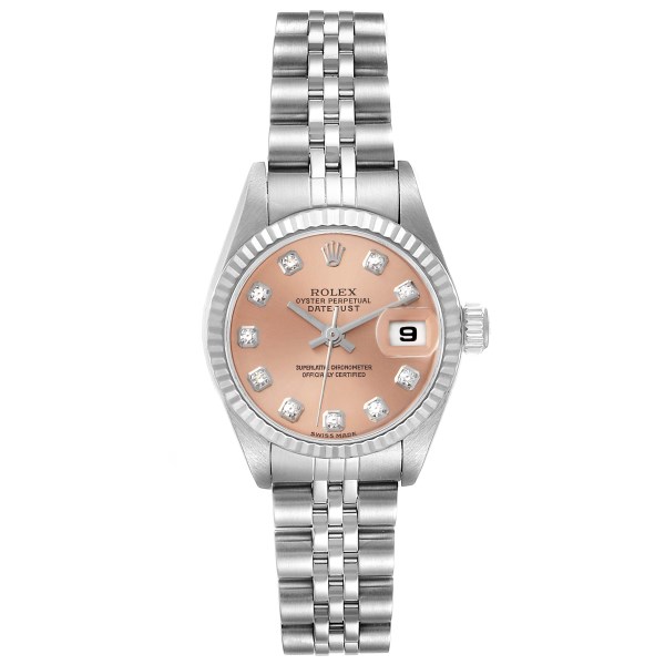 Rolex Datejust Steel White Gold Salmon Diamond Dial Ladies Watch 79174