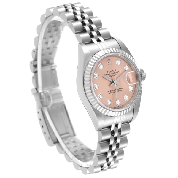 Rolex Datejust Steel White Gold Salmon Diamond Dial Ladies Watch 79174