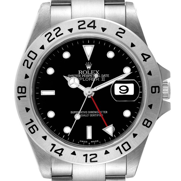 Rolex Explorer II Black Dial Automatic Steel Mens Watch 16570 Box Papers