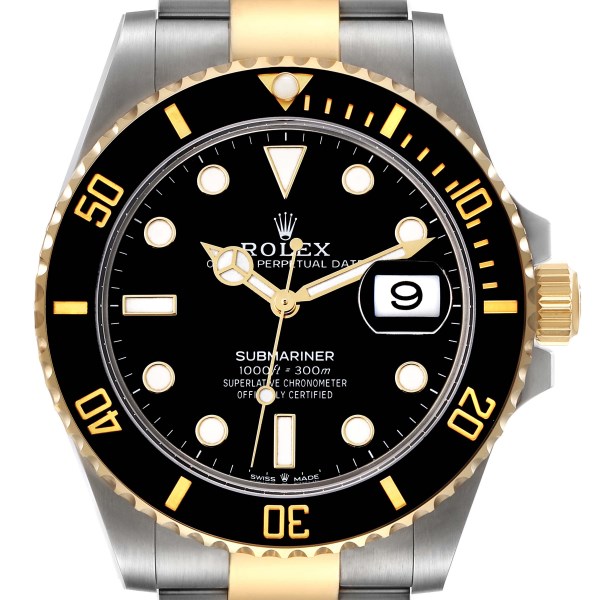 Rolex Submariner 41 Steel Yellow Gold Black Dial Mens Watch 126613 Box Card
