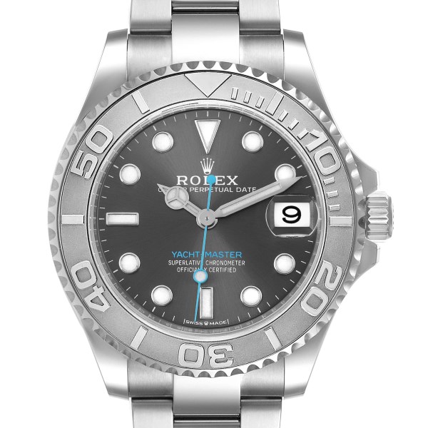 Rolex Yachtmaster 37 Midsize Steel Platinum Mens Watch 268622 Unworn