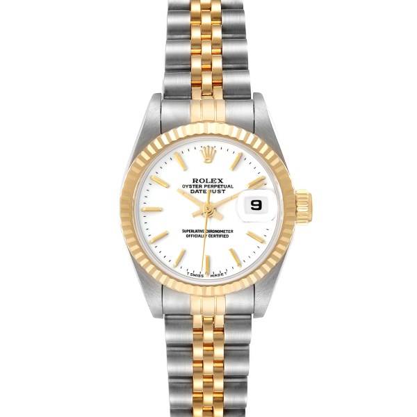 Rolex Datejust Steel Yellow Gold White Dial Ladies Watch 69173