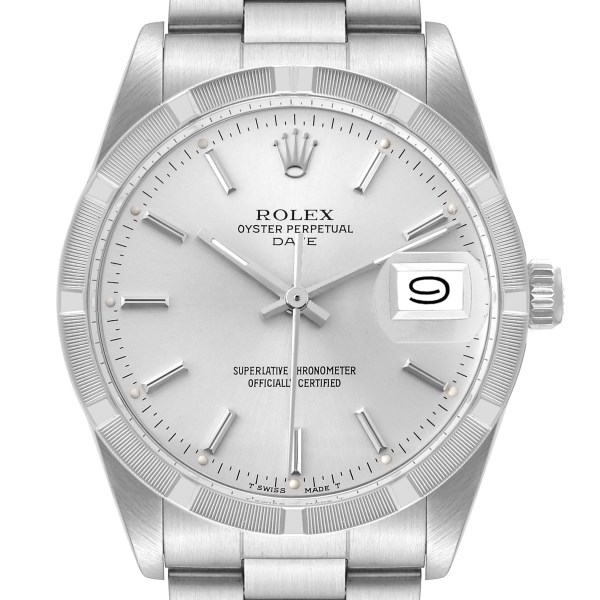Rolex Date Stainless Steel Silver Dial Vintage Mens Watch 15010
