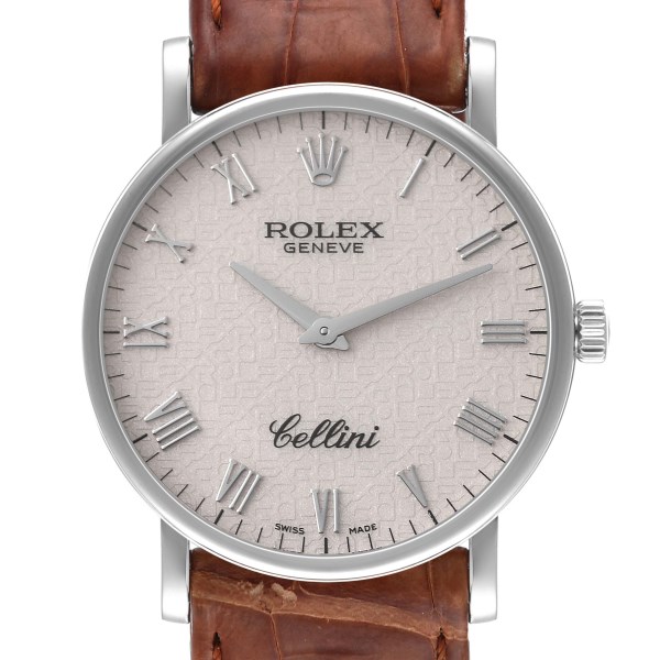 Rolex Cellini Classic White Gold Anniversary Dial Mens Watch 5115 Card