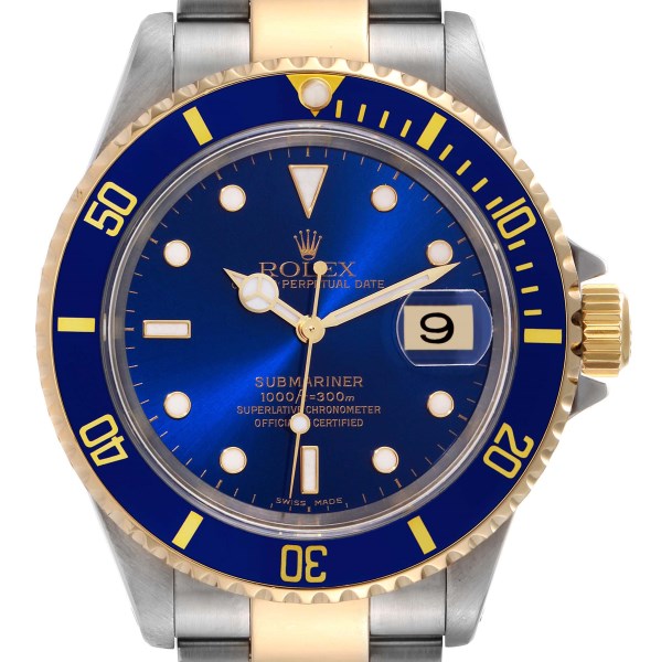 Rolex Submariner Blue Dial Steel Yellow Gold Mens Watch 16613 Box Papers Rolex Submariner Blue Dial Steel Yellow Gold Mens Watch 16613 Box Papers