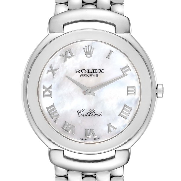 Rolex Cellini 18K White Gold Mother of Pearl Dial Mens Watch 6623