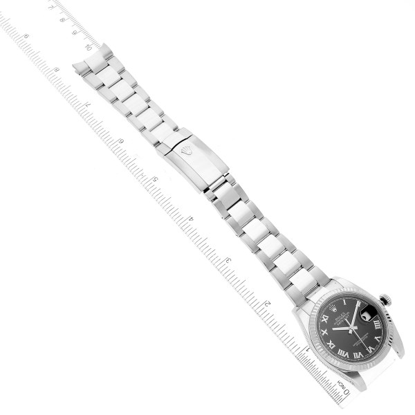 Rolex Datejust Steel White Gold Black Dial Oyster Bracelet Mens Watch 116234