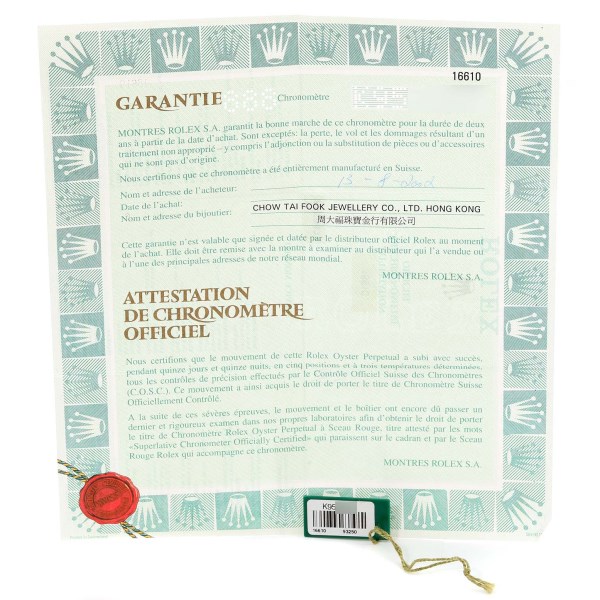 Rolex Submariner Date 40mm Black Dial Steel Mens Watch 16610 Box Papers