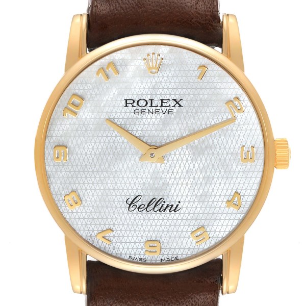 Rolex Cellini Classic Yellow Gold Mother of Pearl Dial Mens Watch 5116