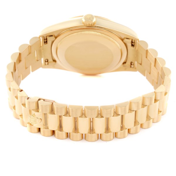 Rolex Day-Date President Yellow Gold String Diamond Emerald Mens Watch 18238