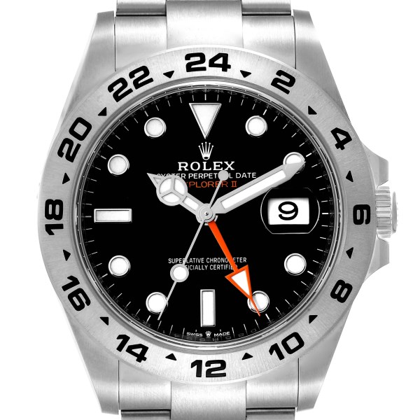 Rolex Explorer II GMT 42mm Black Dial Steel Mens Watch 226570 Box Papers